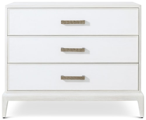Modern Casual Three-Drawer Nightstand with Wallpaper Accent
