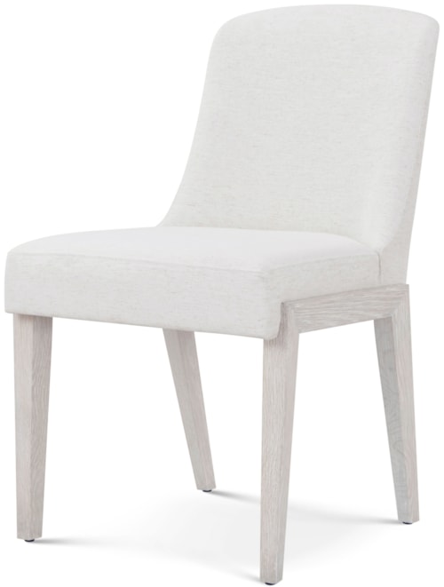Modern Casual Upholstered Dining Side Chair with Curved Back