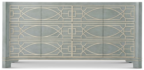 Transitional 4-Door Cabinet with Adjustable Shelves