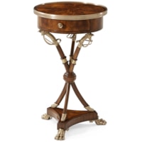 Traditional Hilted-Sabre Single-Drawer Lamp Table