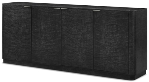 Contemporary 4-Door Sideboard with Brass Pulls