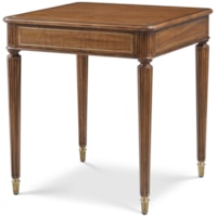 Traditional Side Table with Brass Ferrules