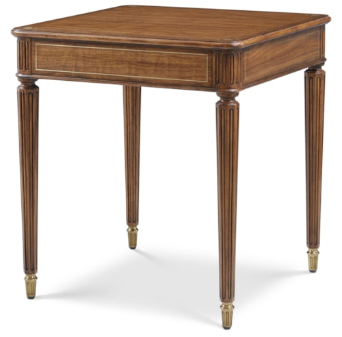 Traditional Side Table with Brass Ferrules