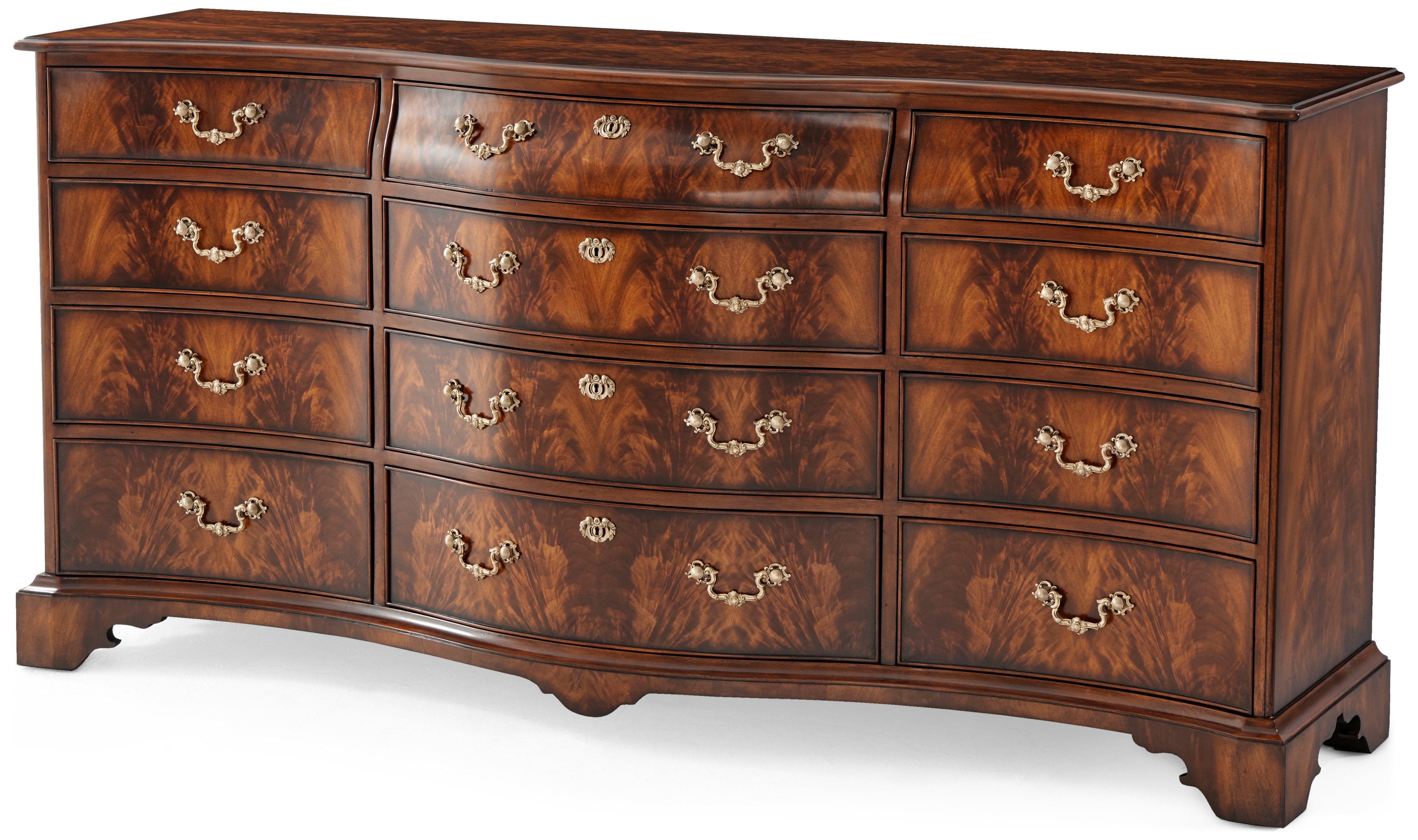 The India Silk 12-Drawer Bombe Dresser
