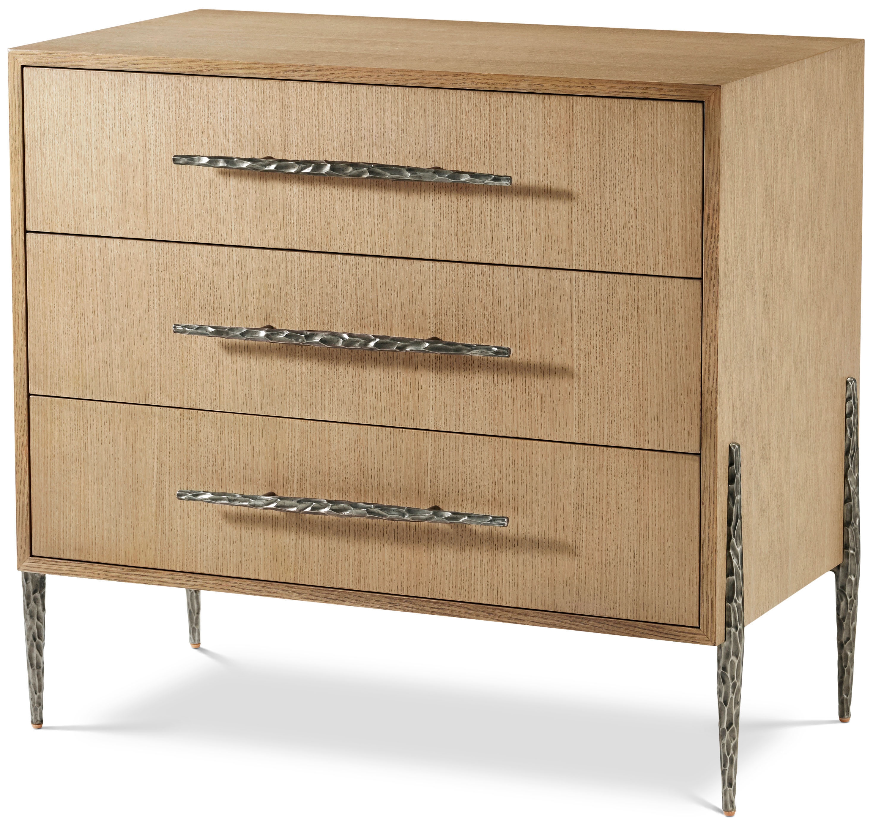 3-Drawer Nightstand w/Metal Legs