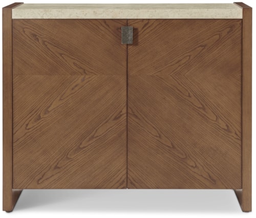 Contemporary 2-Door Hall Chest with Stone Top