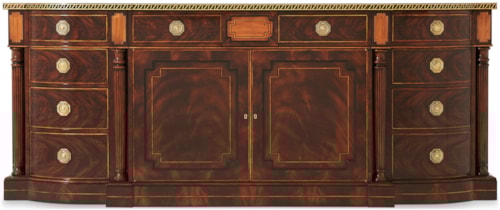 Traditional Bow-Front Buffet with Plinth Base