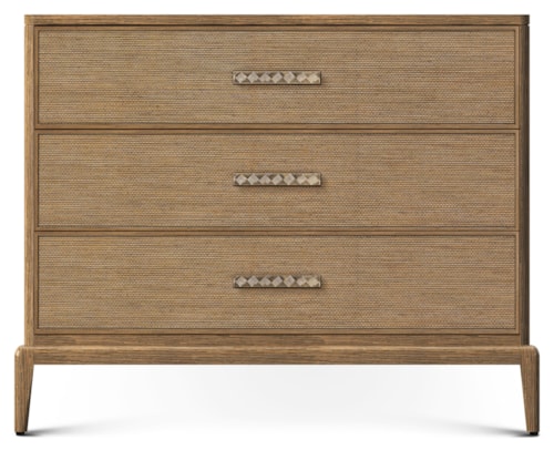 Modern Casual Three-Drawer Bachelor's Chest with Wallpaper Accent