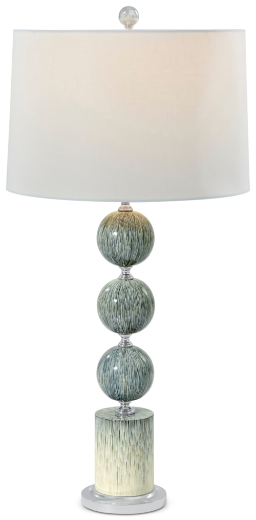 Transitional Pearl Table Lamp with Round Linen Shade