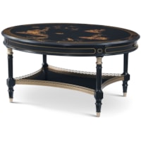 Traditional Ovate Cocktail Table with Lower Shelf