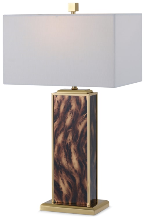 Contemporary Brass Table Lamp with Tortoiseshell Body