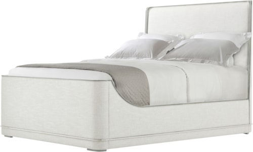 Contemporary Queen Upholstered Bed with Sleigh Footboard