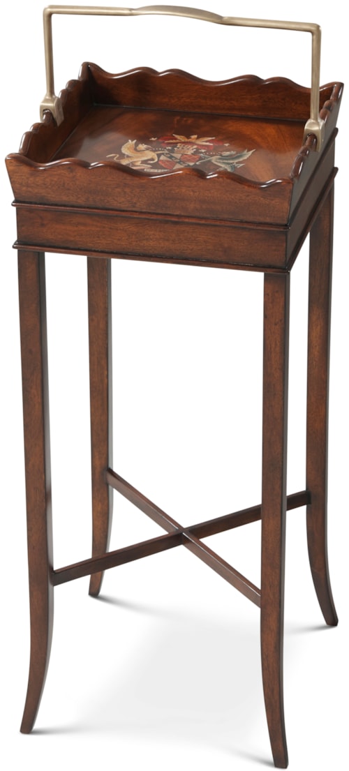 Traditional Accent Table with Brass Carrying Handle