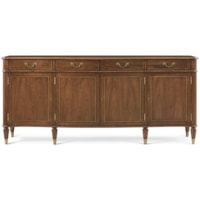 Traditional 4-Door Sideboard with Brass Feet