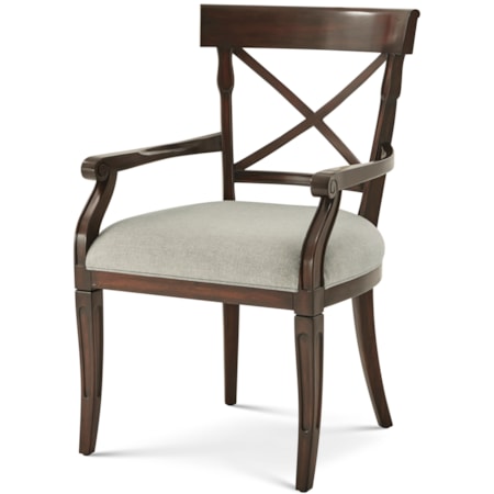 Upholstered Seat Dining Arm Chair