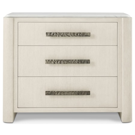 3-Drawer Nightstand with Marble Top