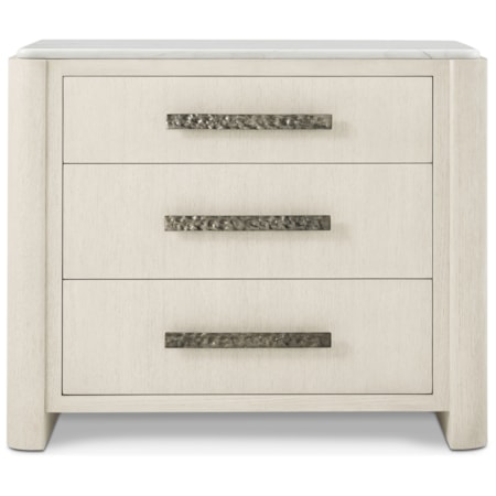 3-Drawer Nightstand with Marble Top