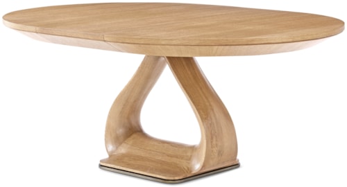 Contemporary Round Dining Table with Leaf