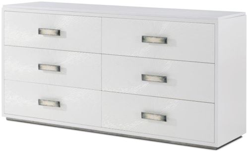 Modern 6-Drawer Dresser with Starburst Design