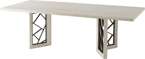 Contemporary Dining Table with Double Pedestal Base
