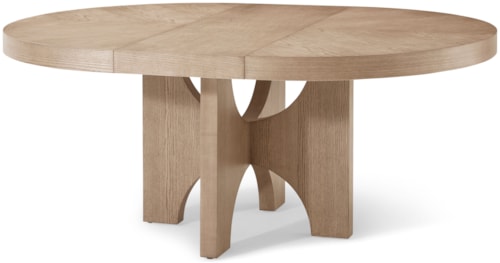 Contemporary Round Dining Table with Leaf