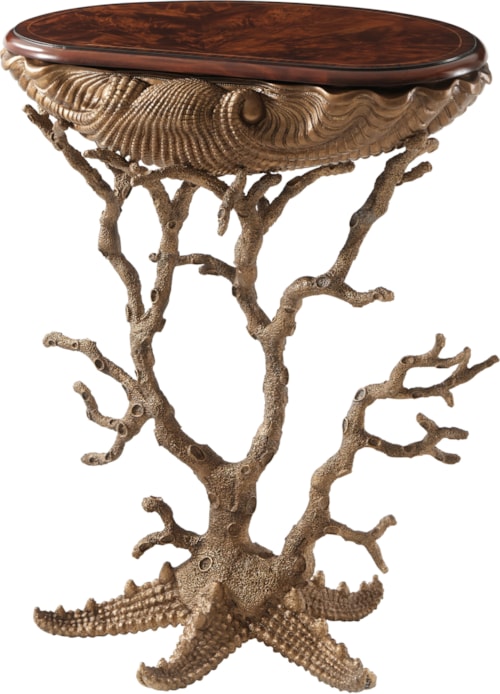 Gilt Grotto Coastal Table with Coral Base