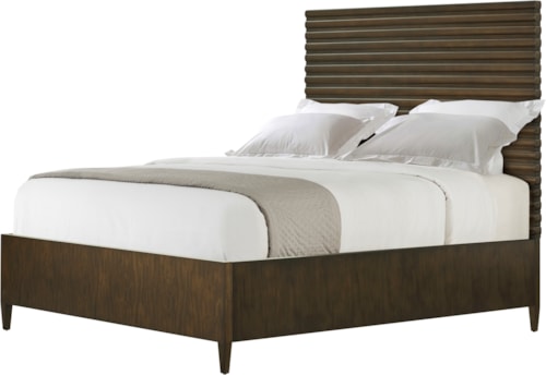 Mid-Century Modern Fluted Panel Queen Bed