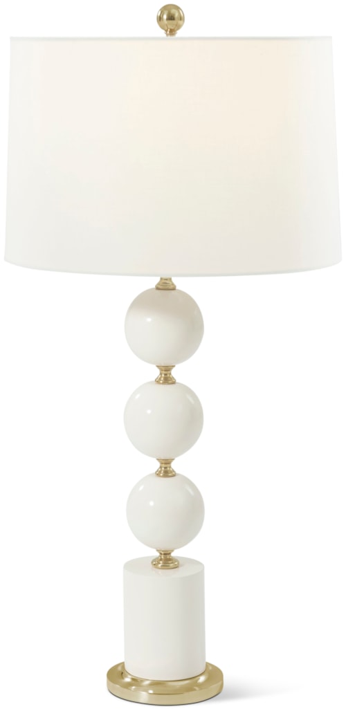 Transitional Pearl Table Lamp with Round Linen Shade
