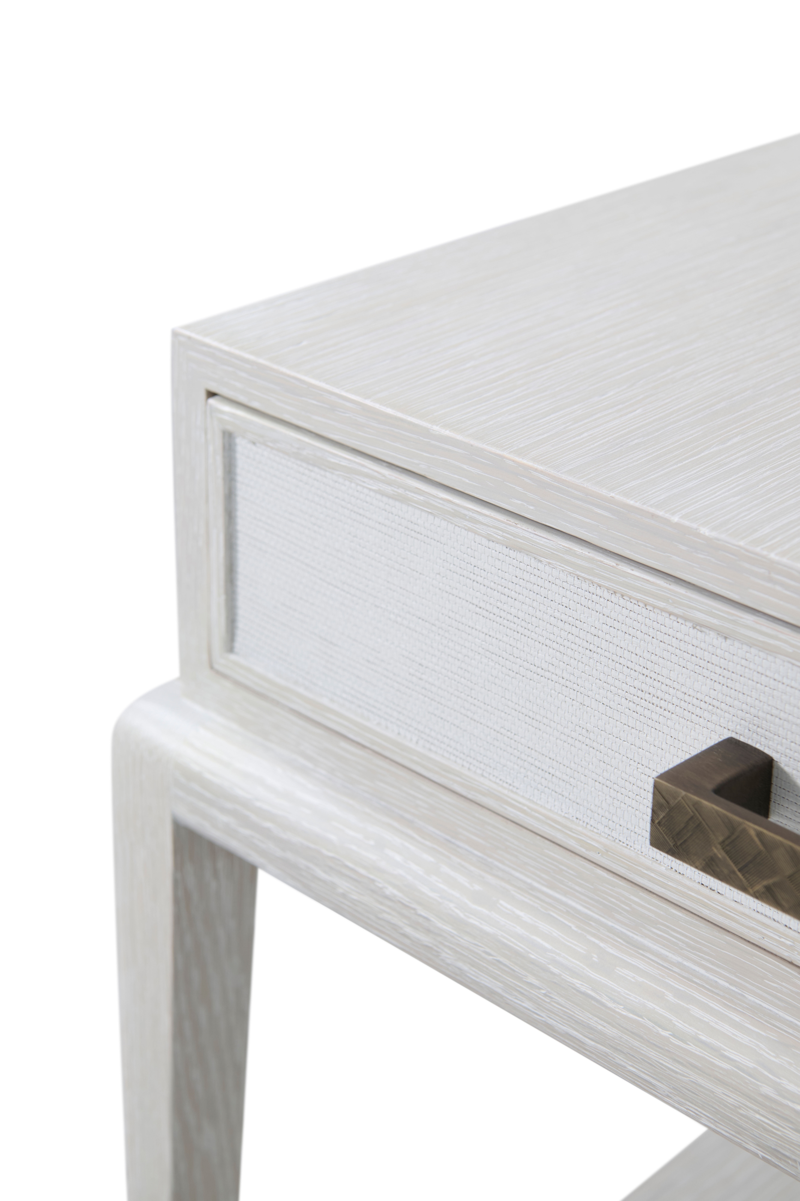 Theodore Alexander Coastal Flagler Side Table w/Wallpaper Accent