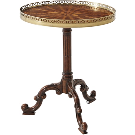 Round Sunburst Lamp Table