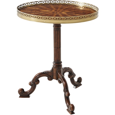 Round Sunburst Lamp Table