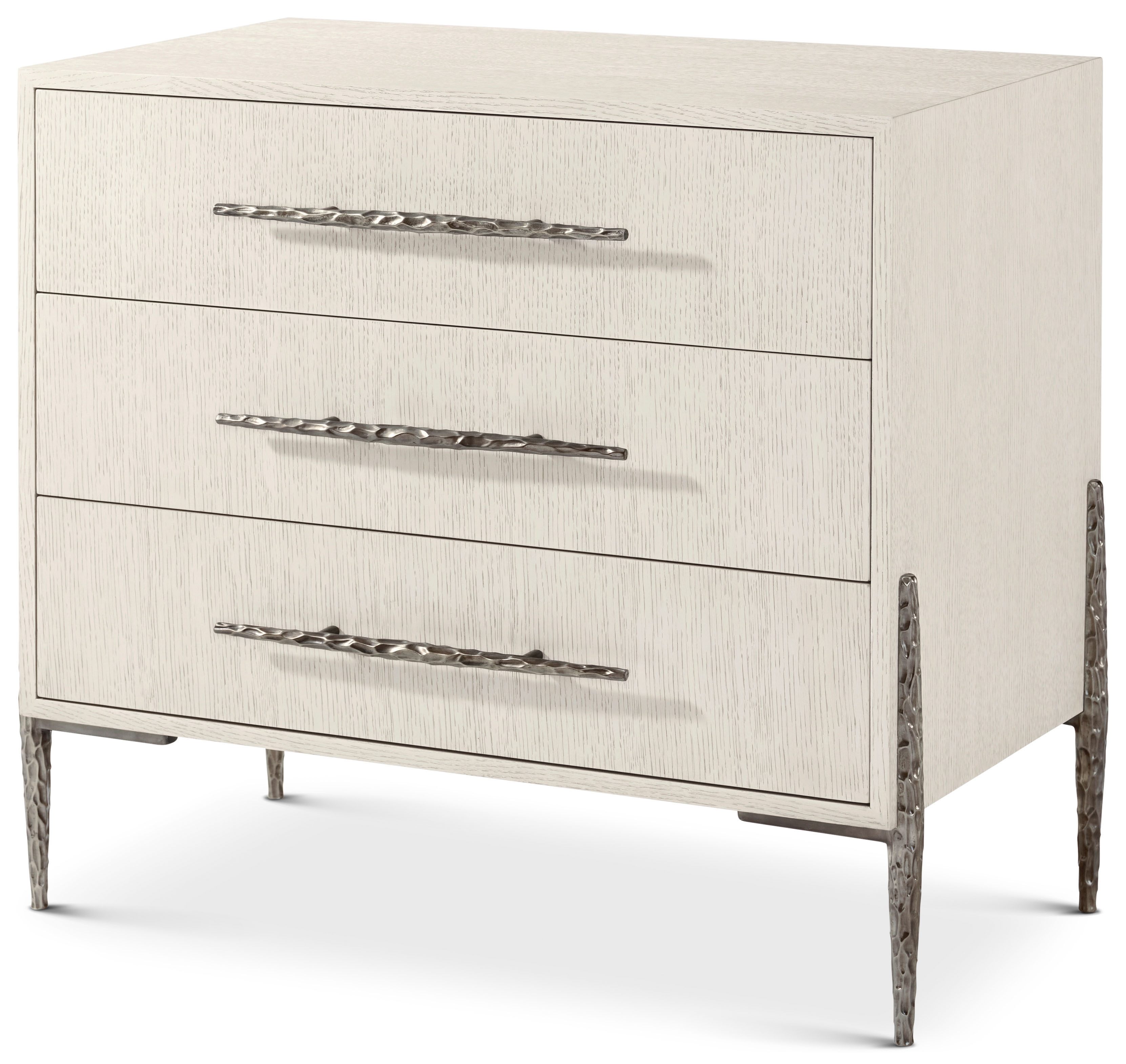 Theodore Alexander Essence 3-Drawer Nightstand w/Metal Legs