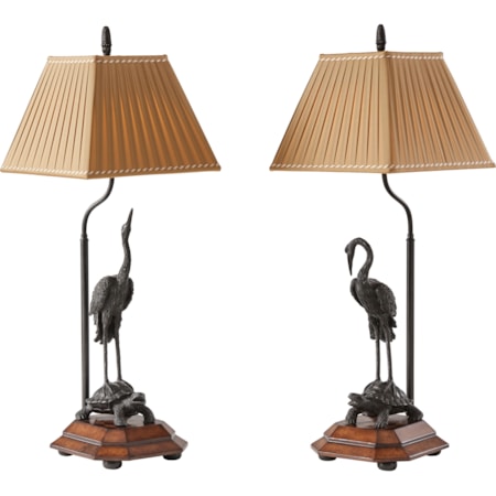 Meiji Cranes Table Lamps