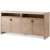 Contemporary 4-Door Sideboard with Stone Top