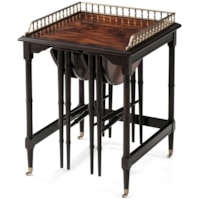 Traditional Gallery-Top Nesting Group with Fold-Out Occasional Tables