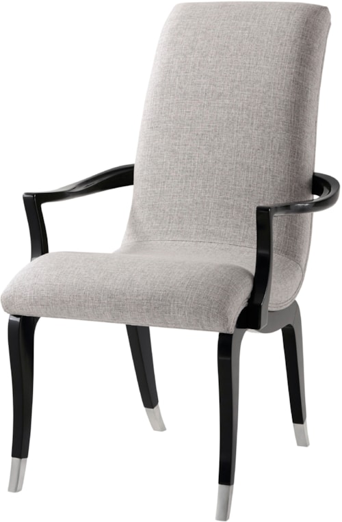 Modern Slung Upholstery Dining Armchair with Serpentine Legs