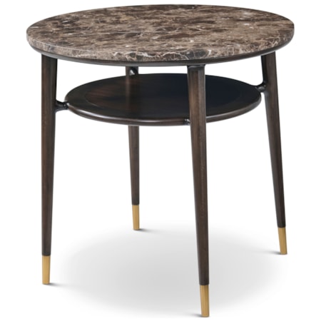Ashburton Place Round Marble-Top Side Table