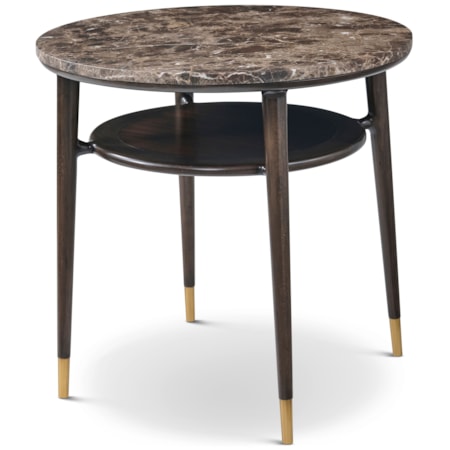 Ashburton Place Round Marble-Top Side Table