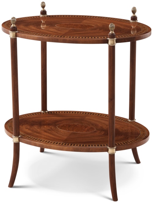 Traditional Ovate Side Table with Splayed & Reeded Legs