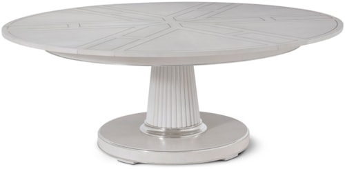 Contemporary Round Dining Table with 6 Self-Storing Leaves