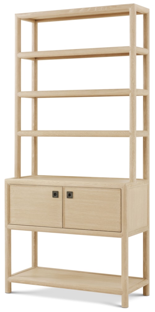 Transitional 4-Shelf Etagere with 2 Doors