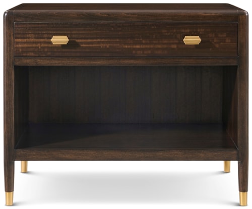 Transitional Single-Drawer Nightstand with Lower Shelf