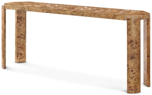 Modern Thin-Profile Marquetry Console Table
