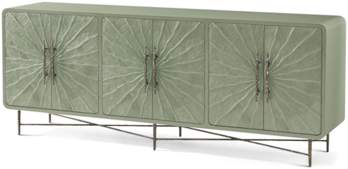 Mid-Century Modern 4-Door Media Cabinet