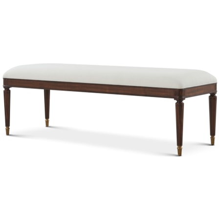 Cynthia Uph. Accent Bench w/Brass Ferrules