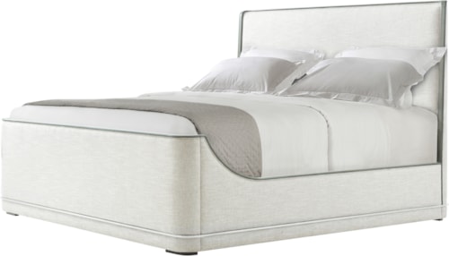 Contemporary California King Upholstered Bed with Sleigh Footboard