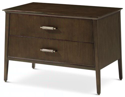 Mid-Century Modern Reeded Two-Drawer Nightstand