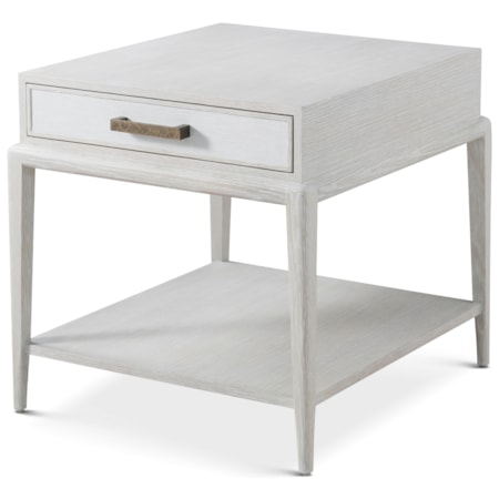 Flagler Side Table w/Wallpaper Accent