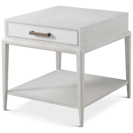 Flagler Side Table w/Wallpaper Accent