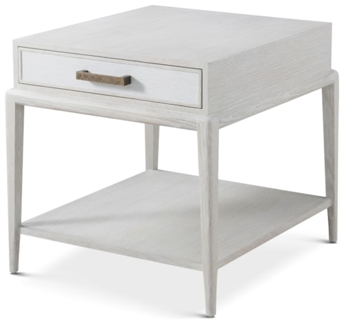 Modern Casual Side Table with Wallpaper Accent